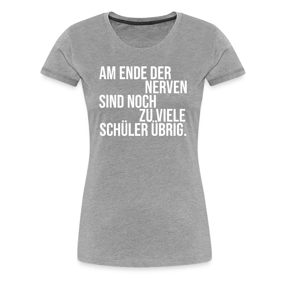 zu viele Schüler - Frauen Premium T-Shirt - Grau meliert