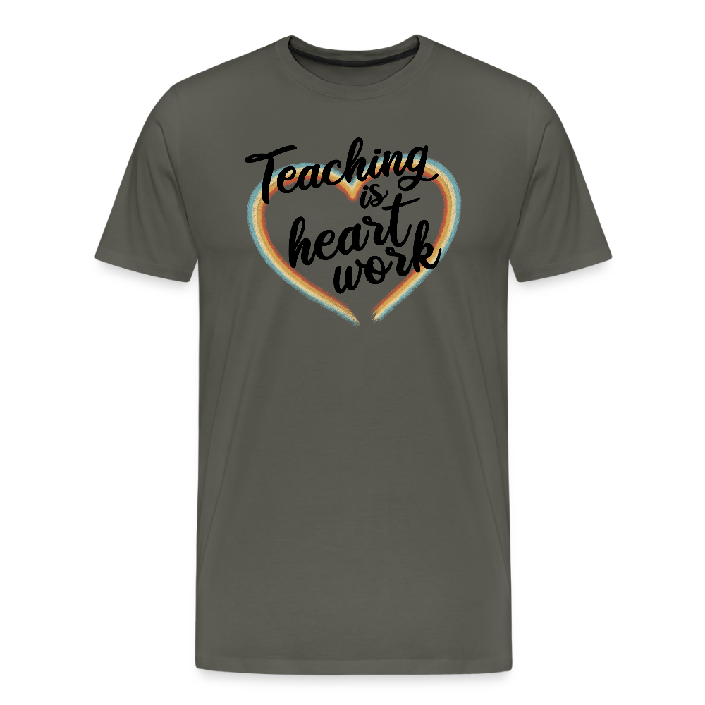 Heart work - Männer Premium T-Shirt - Asphalt