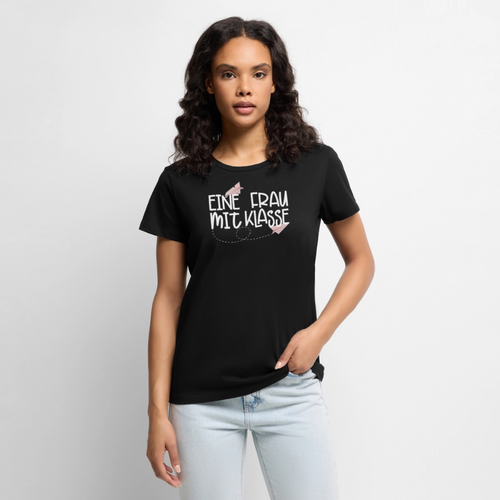 Eine Frau mit Klasse - Frauen Premium T-Shirt - Schwarz
