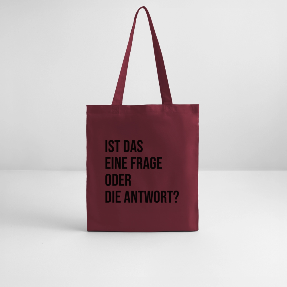 Frage?! - Bio-Stoffbeutel - Burgunderrot