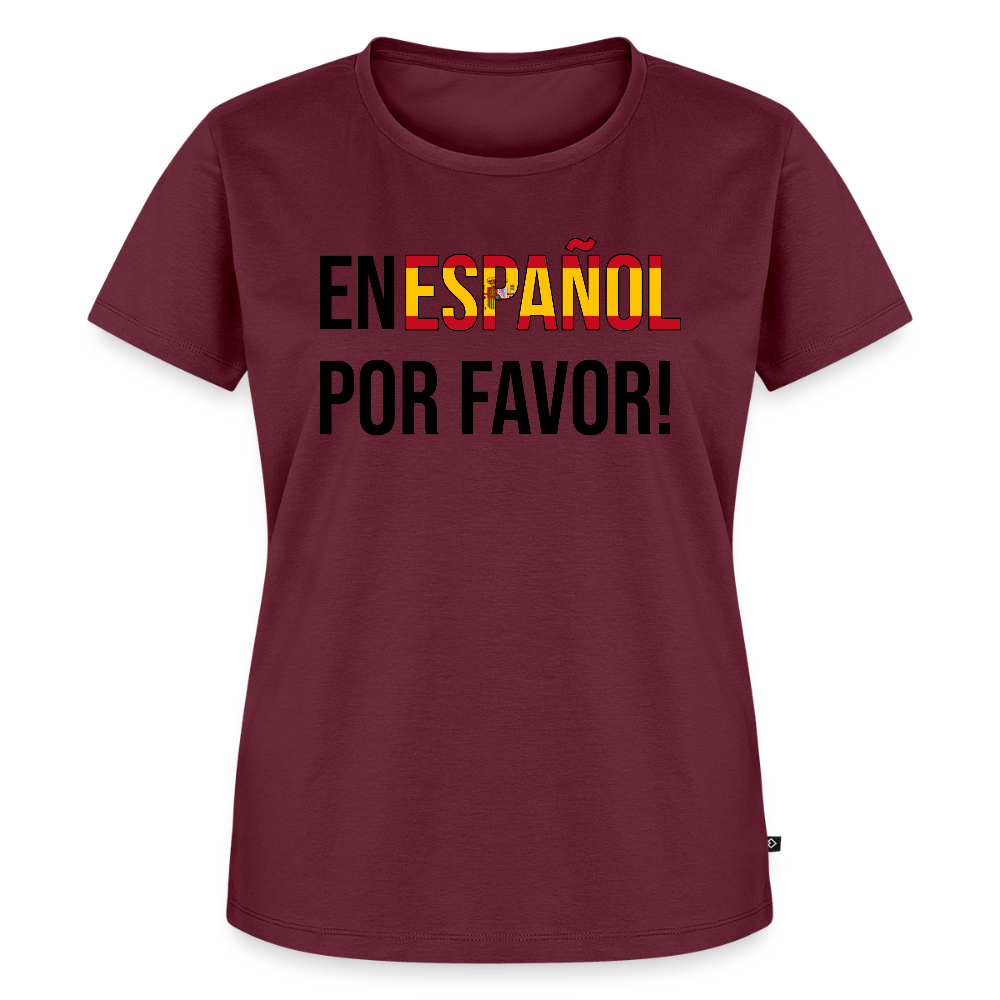 En Espanol por favor! -  Frauen Premium T-Shirt - Burgunderrot
