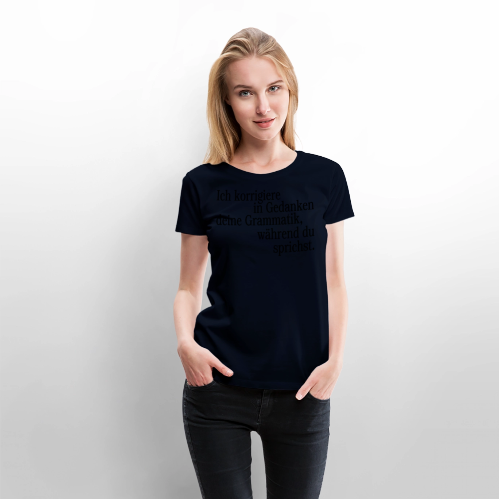 Grammatik - Frauen Premium T-Shirt - Navy