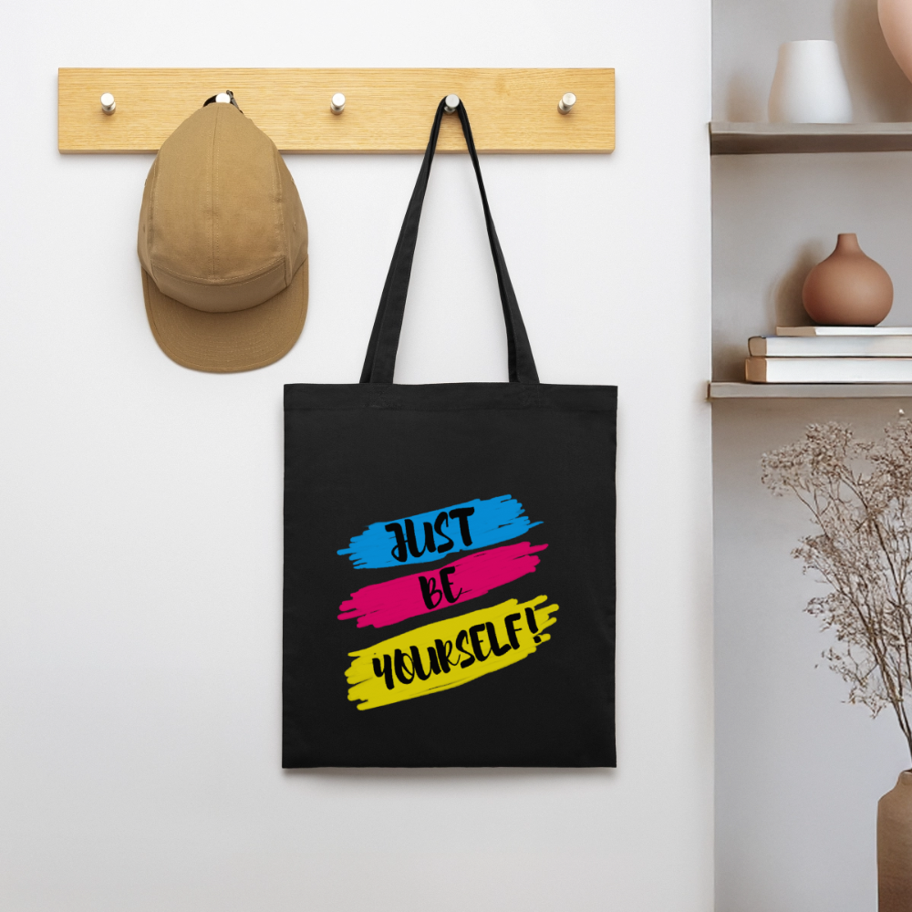 Just be yourself - Bio-Stoffbeutel - Schwarz