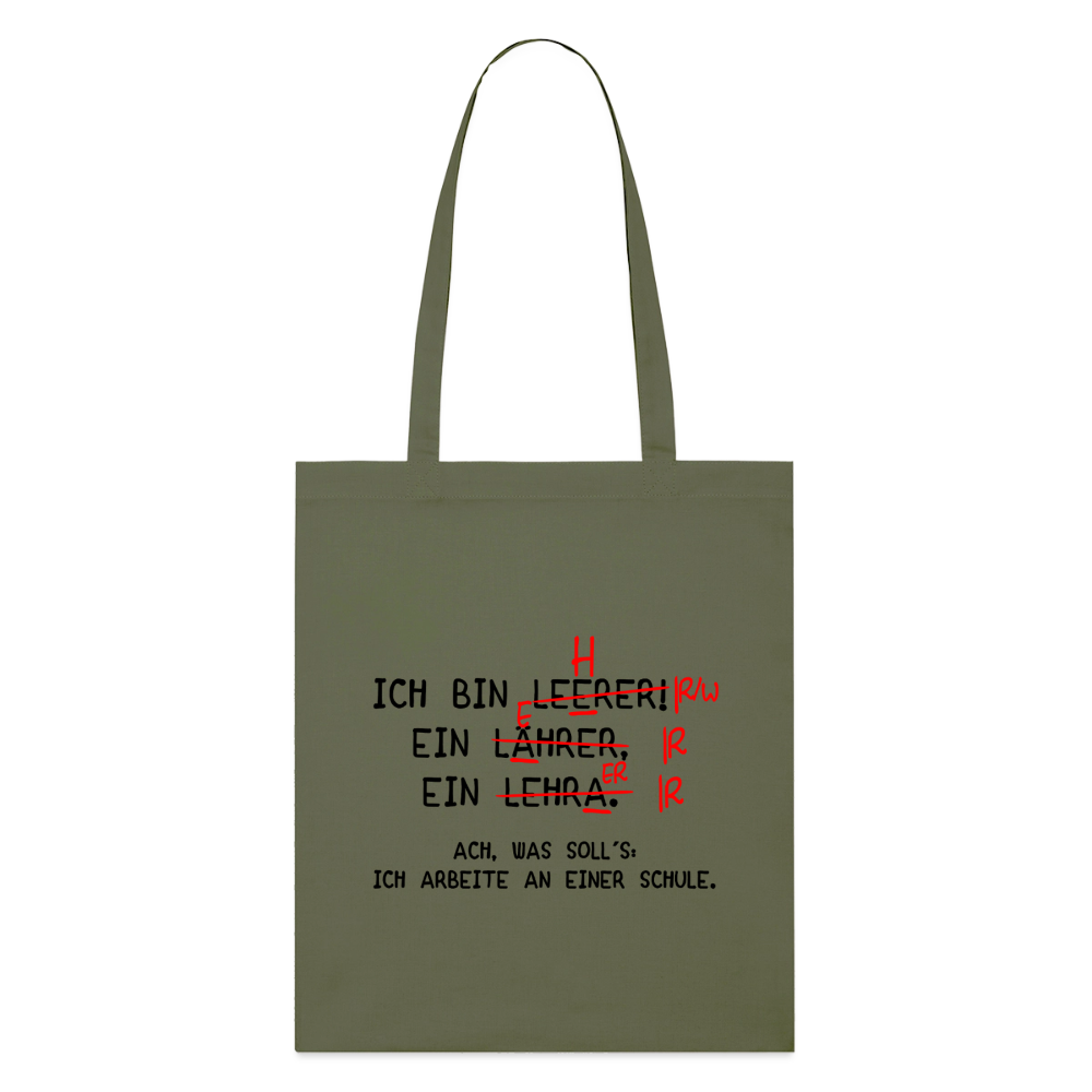 Lehrer - Bio-Stoffbeutel - Khaki