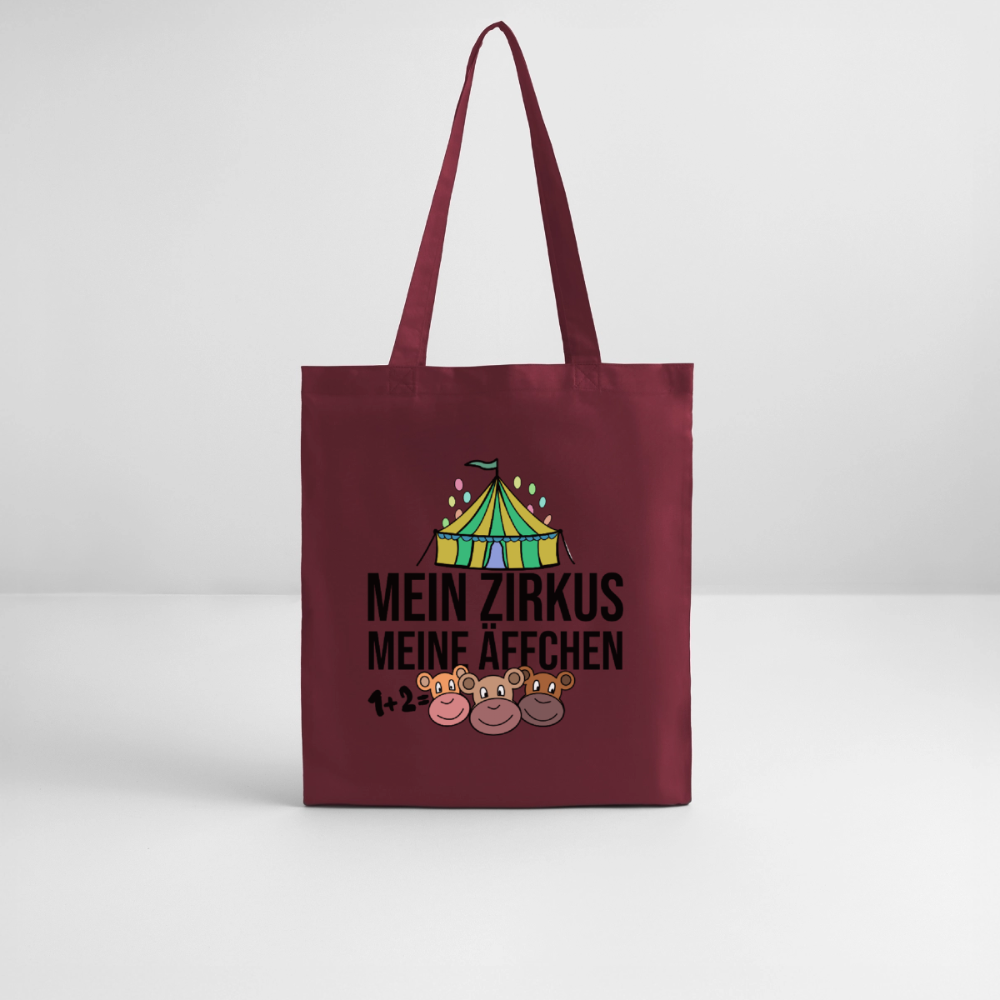 Mein Zirkus - Bio-Stoffbeutel - Burgunderrot