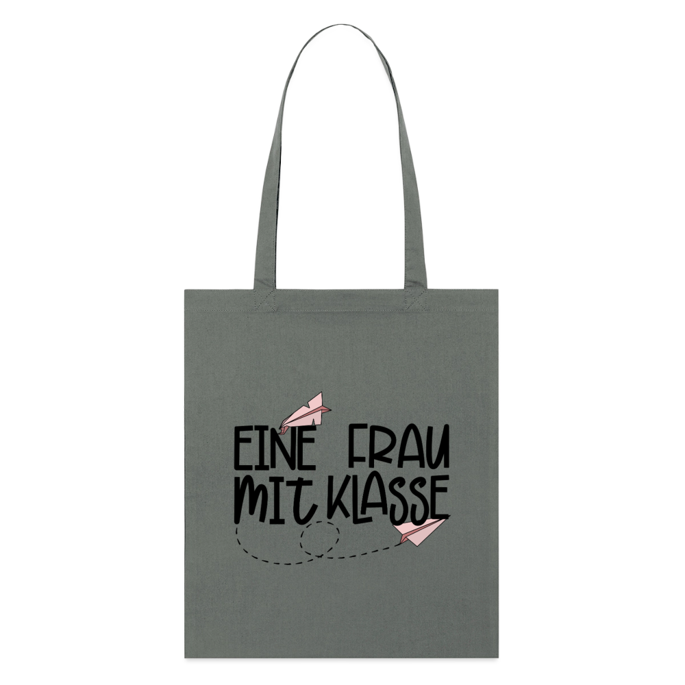Frau mit Klasse - Bio-Stoffbeutel - Anthrazit