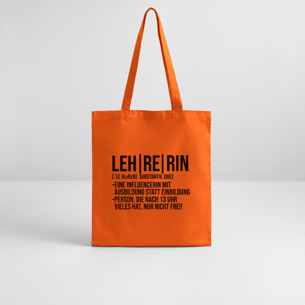 Lehrerin - Bio-Stoffbeutel - Tieforange