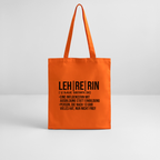 Lehrerin - Bio-Stoffbeutel - Tieforange