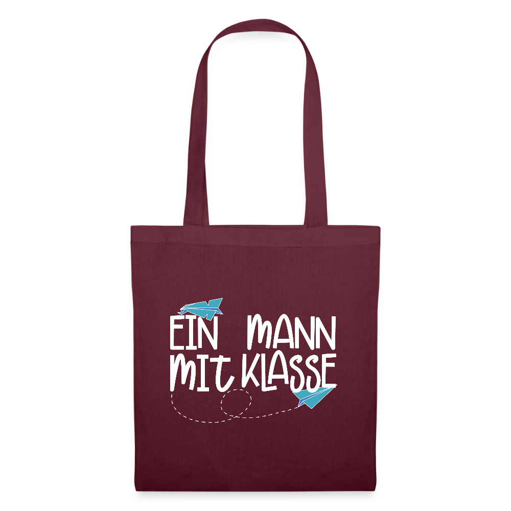 Ein Mann mit Klasse - Stoffbeutel - Burgunderrot