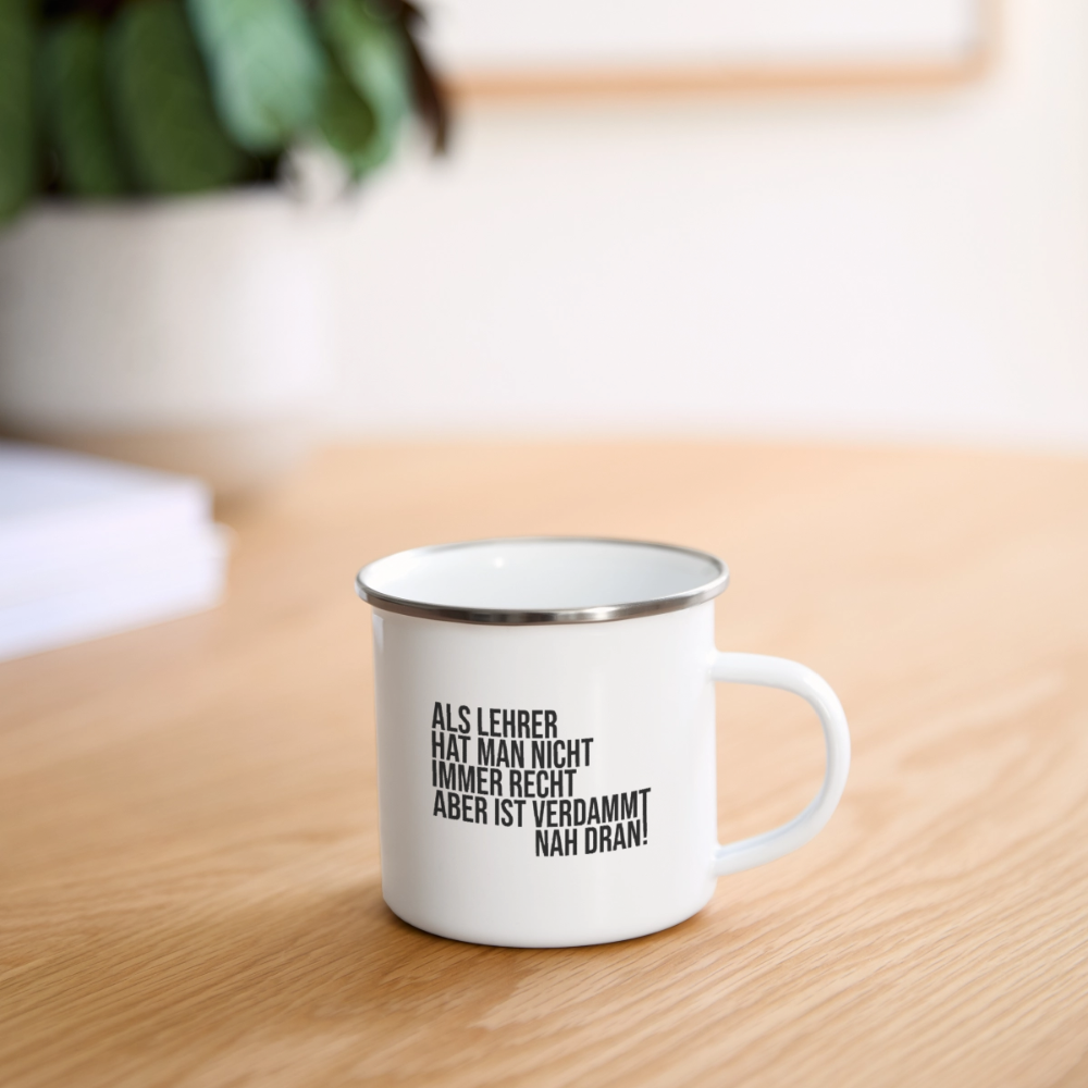 Nah dran! - Emaille-Tasse - Weiß