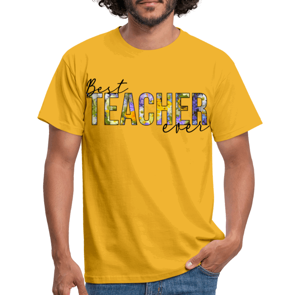 Best teacher ever - Männer T-Shirt - Gelb