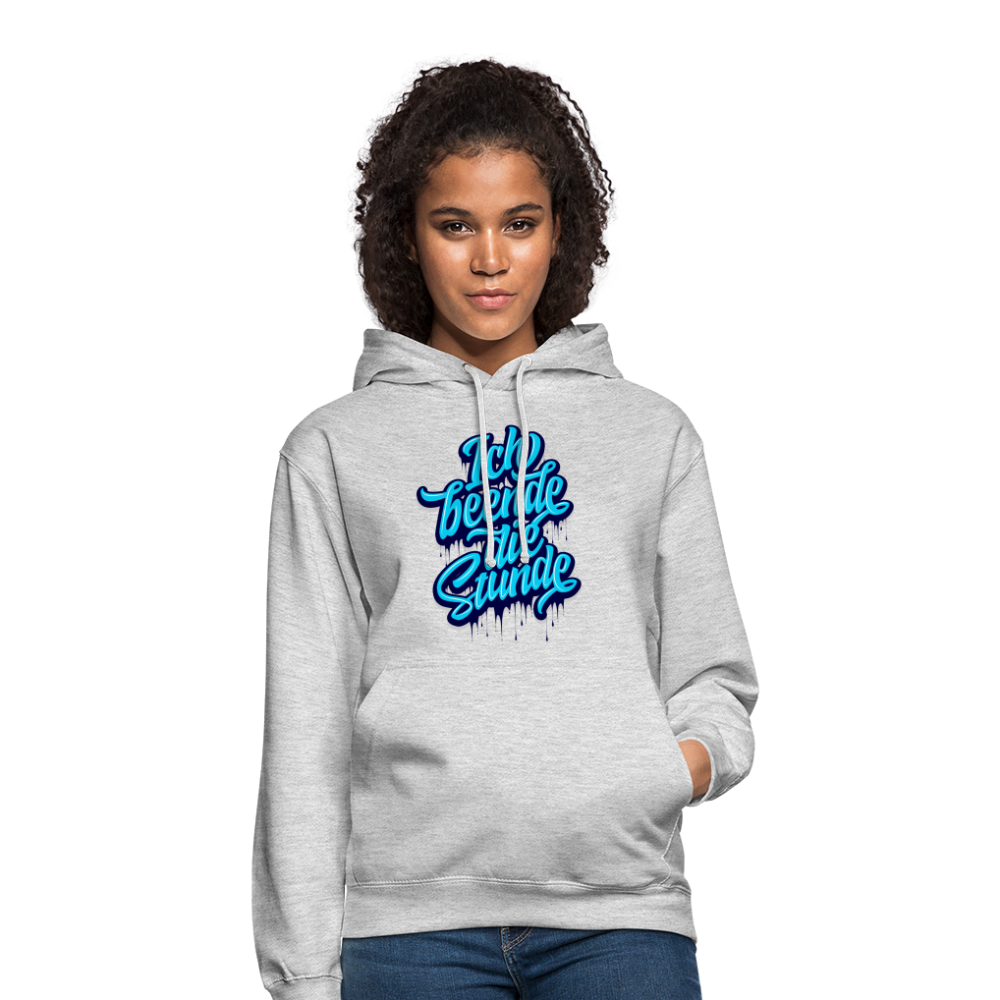 Ich beende die Stunde - Unisex Hoodie - Hellgrau meliert
