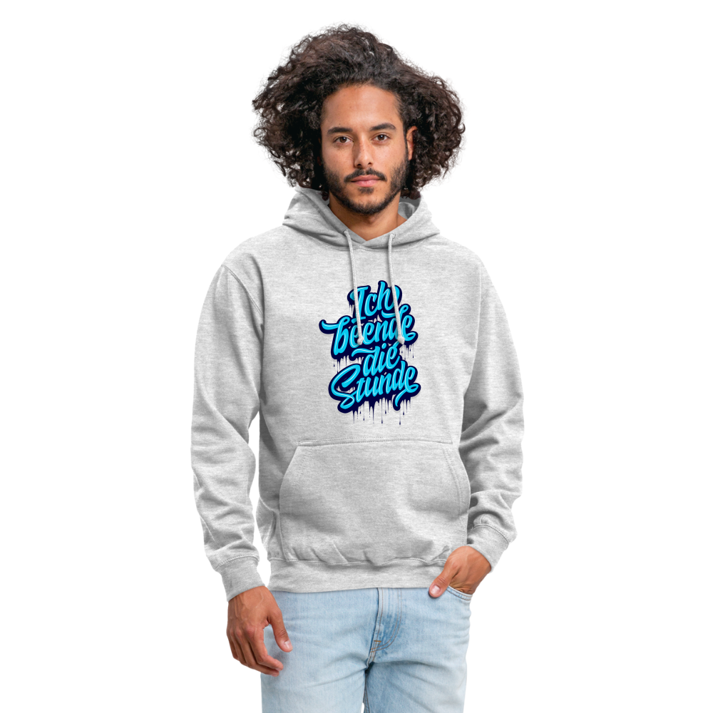 Ich beende die Stunde - Unisex Hoodie - Hellgrau meliert