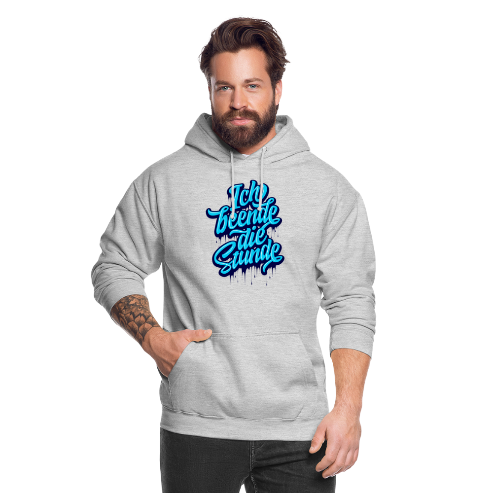 Ich beende die Stunde - Unisex Hoodie - Hellgrau meliert