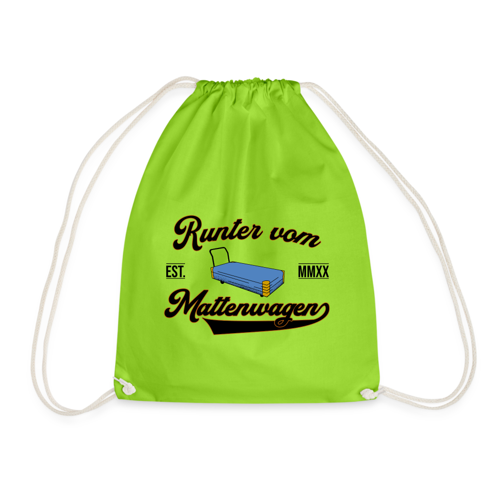 Runter vom Mattenwagen - Turnbeutel - Neongrün