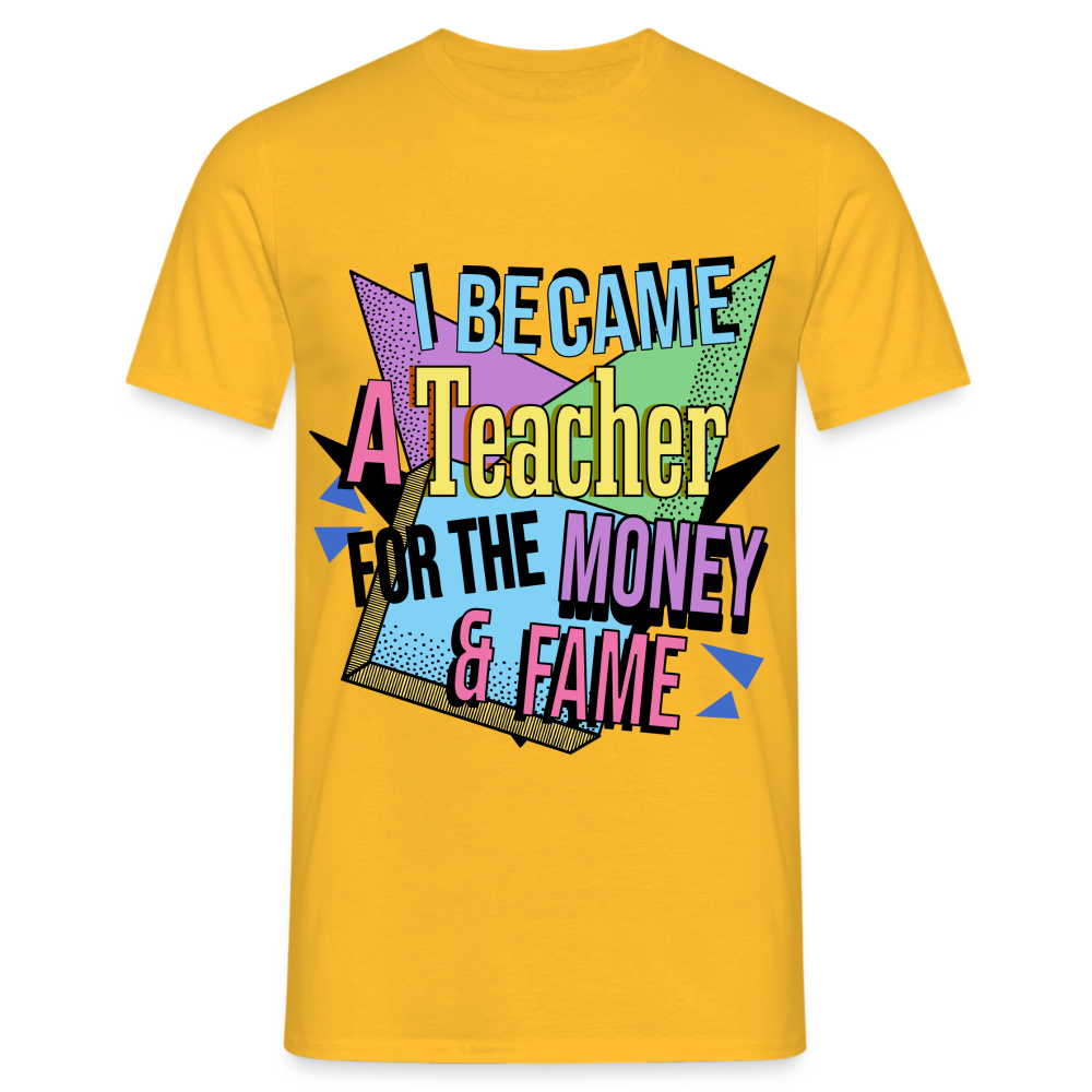 Money & Fame 90's - Männer T-Shirt - Gelb