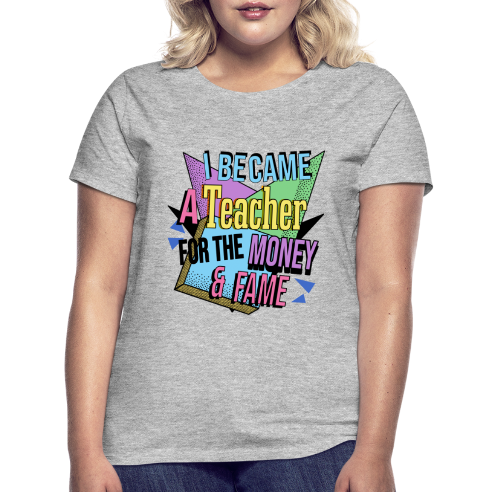 Money & Fame 90's - Frauen T-Shirt - Grau meliert