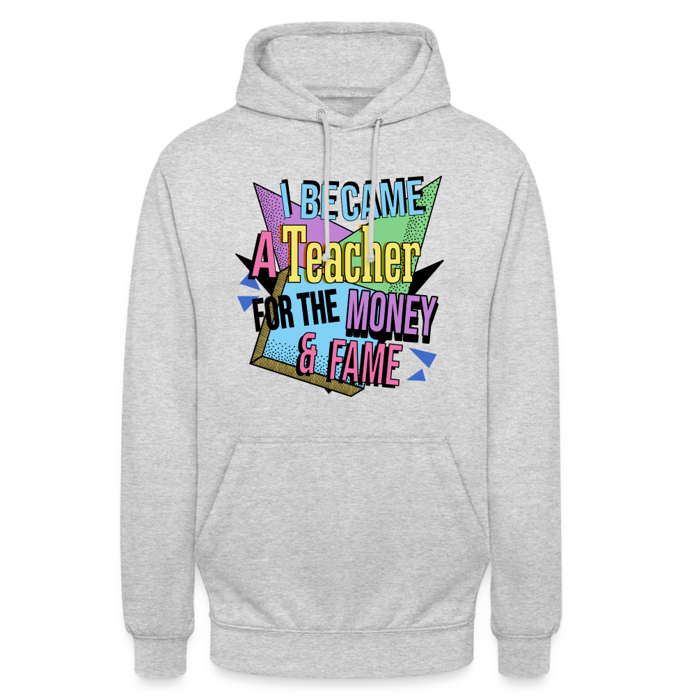 Money & Fame Retro - Unisex Hoodie - Hellgrau meliert