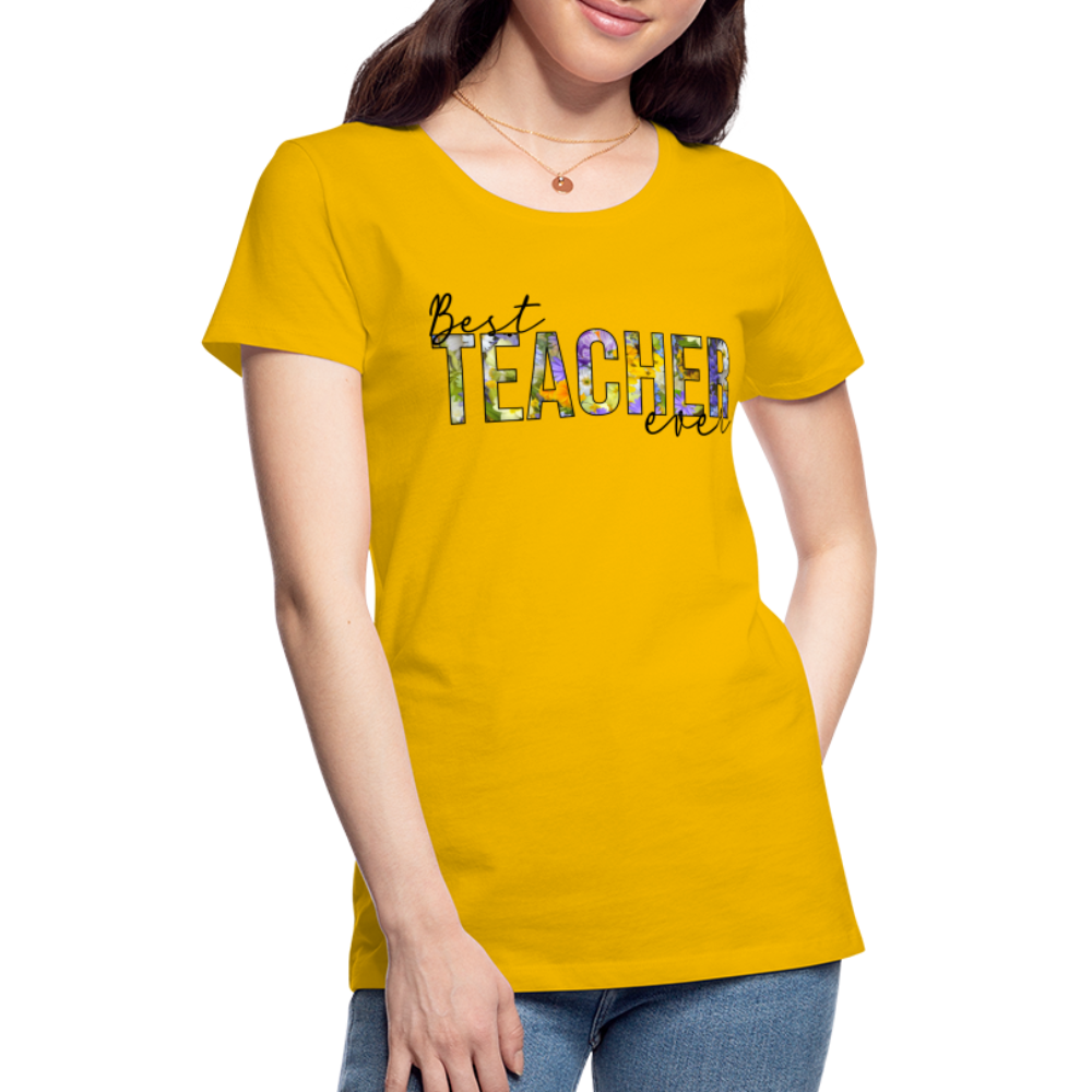 Best Teacher Ever - Frauen Premium T-Shirt - Sonnengelb