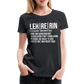 Lehrerin - Frauen Premium T-Shirt - Schwarz