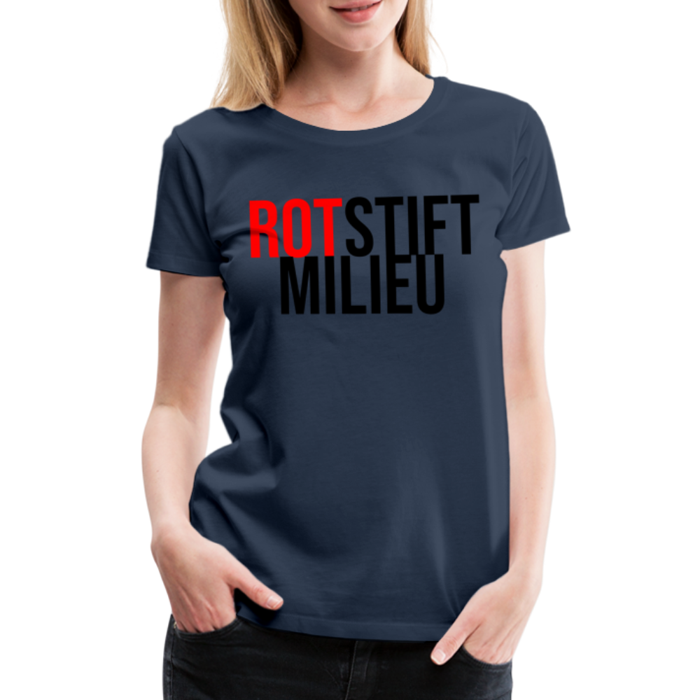 Rotstiftmilieu - Frauen Premium T-Shirt - Navy