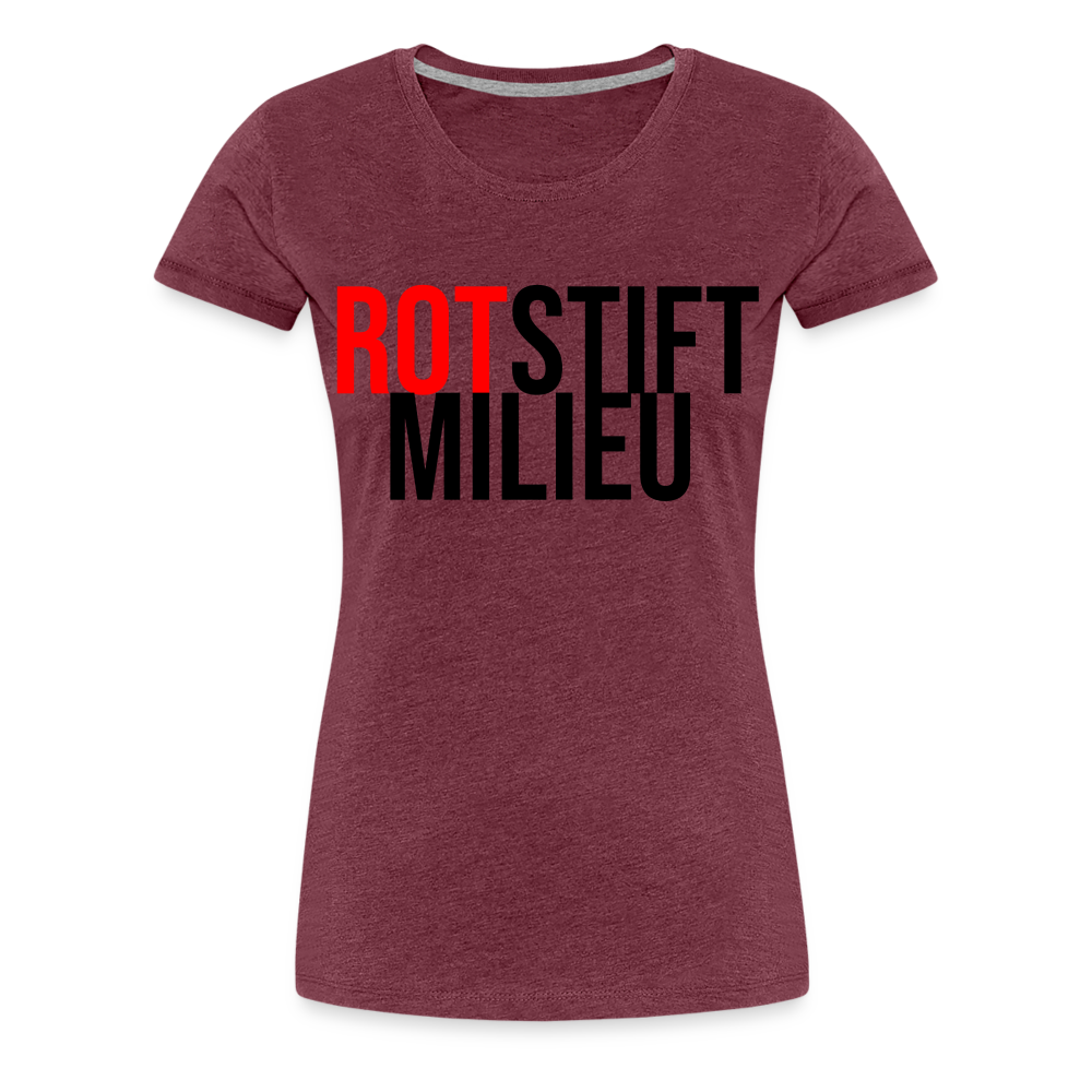 Rotstiftmilieu - Frauen Premium T-Shirt - Bordeauxrot meliert