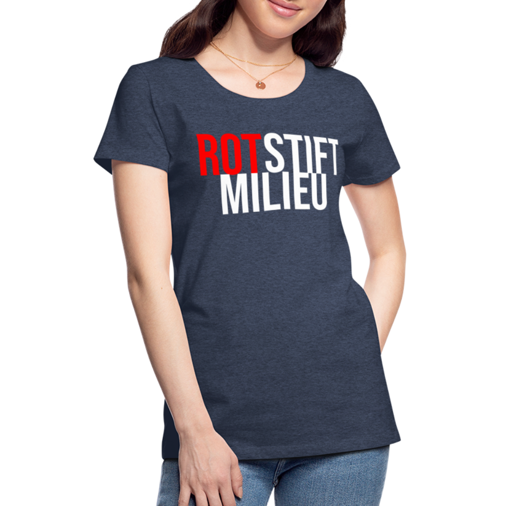 Rotstiftmilieu - Frauen Premium T-Shirt - Blau meliert