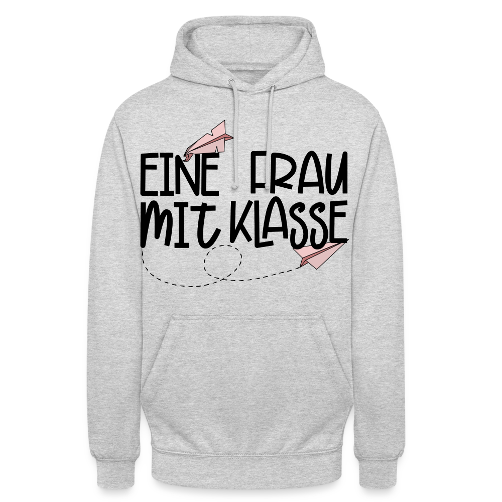 Eine Frau mit Klasse - Hoodie - Hellgrau meliert