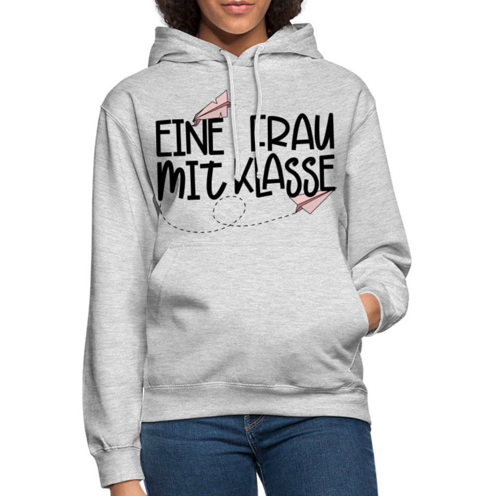 Eine Frau mit Klasse - Hoodie - Hellgrau meliert