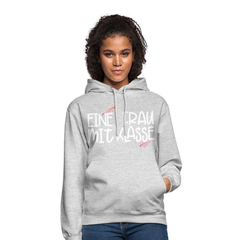 Eine Frau mit Klasse - Hoodie - Hellgrau meliert