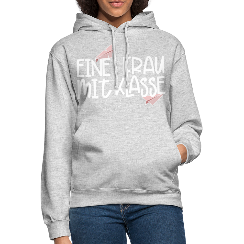 Eine Frau mit Klasse - Hoodie - Hellgrau meliert
