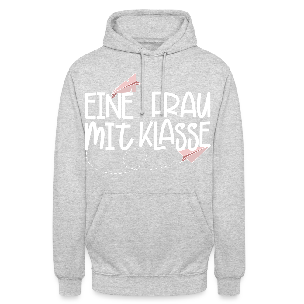 Eine Frau mit Klasse - Hoodie - Hellgrau meliert