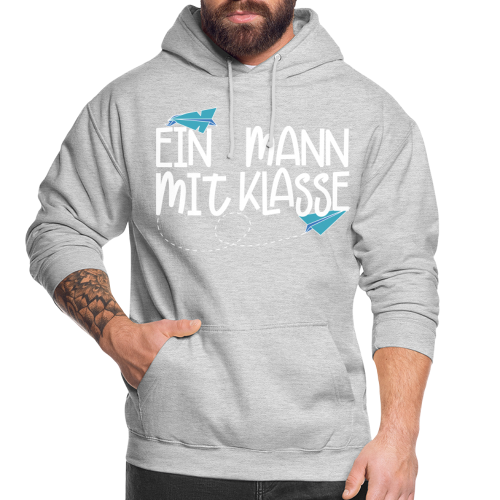 Ein Mann mit Klasse - Hoodie - Hellgrau meliert