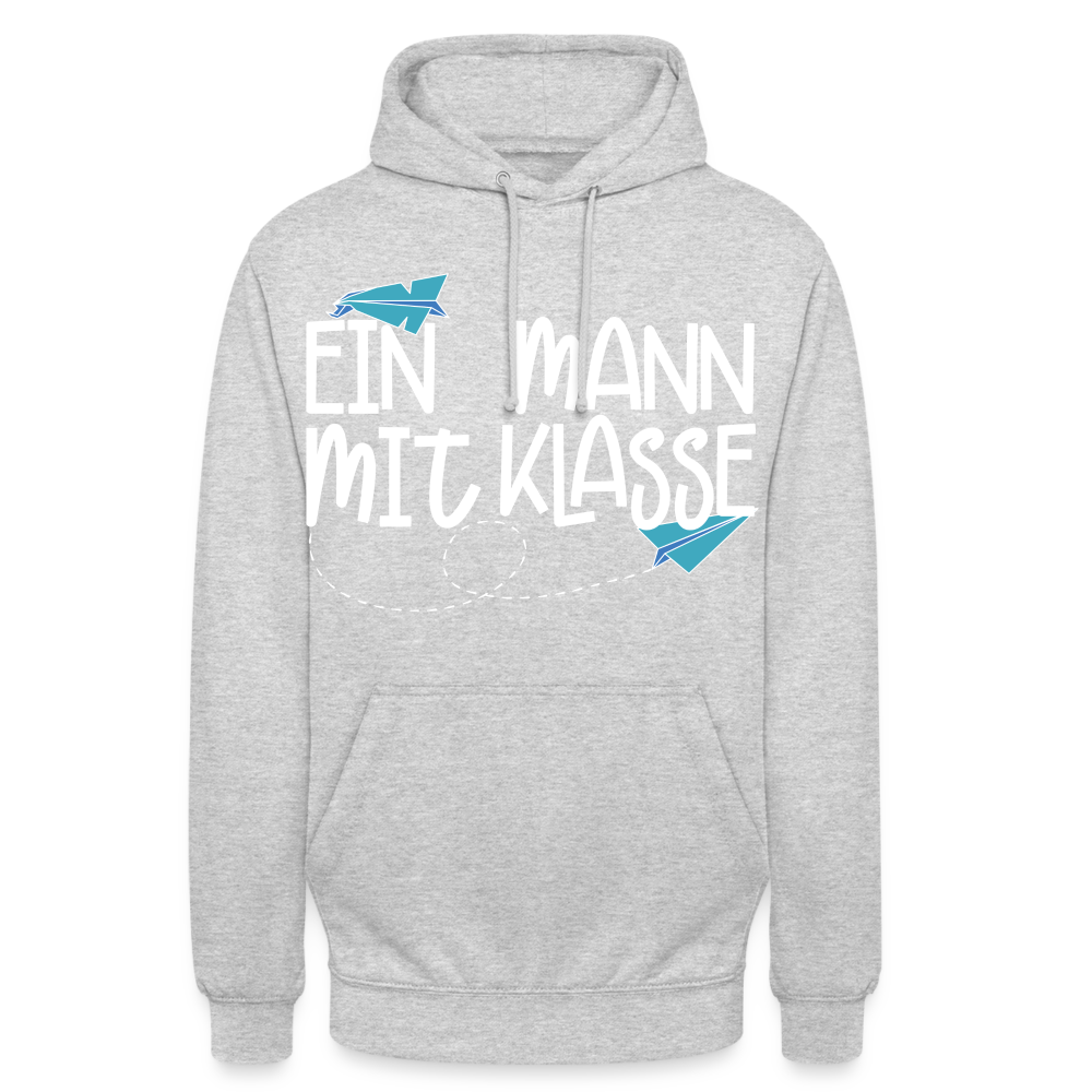 Ein Mann mit Klasse - Hoodie - Hellgrau meliert