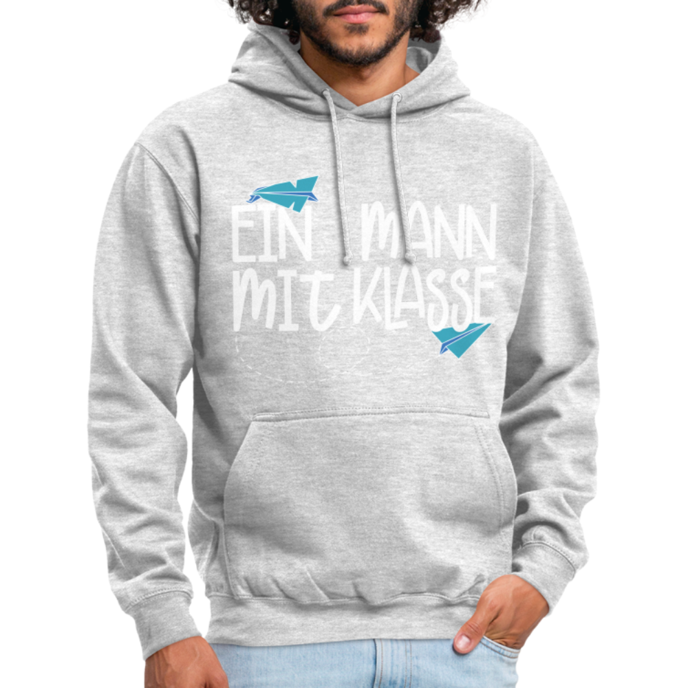 Ein Mann mit Klasse - Hoodie - Hellgrau meliert