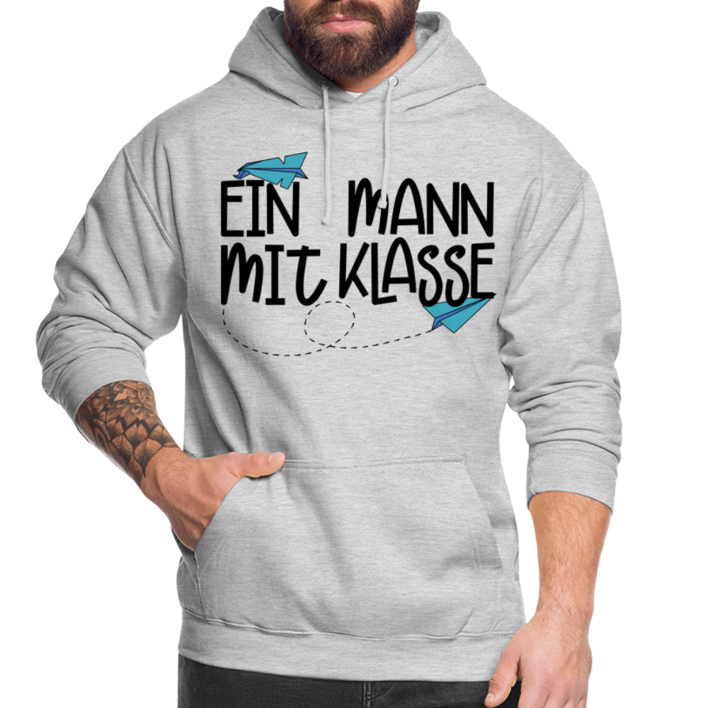 Ein Mann mit Klasse - Hoodie - Hellgrau meliert