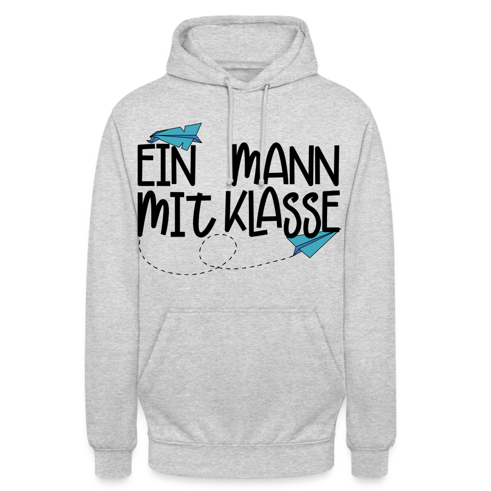 Ein Mann mit Klasse - Hoodie - Hellgrau meliert