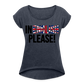 In english please - Frauen T-Shirt mit gerollten Ärmeln - Navy meliert
