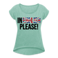 In english please - Frauen T-Shirt mit gerollten Ärmeln - Minze meliert