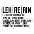 Leh-re-rin - Sticker - Mattweiß