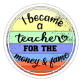Money & Fame! - Sticker rund - Mattweiß