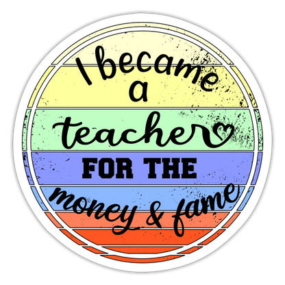 Money & Fame! - Sticker rund - Mattweiß