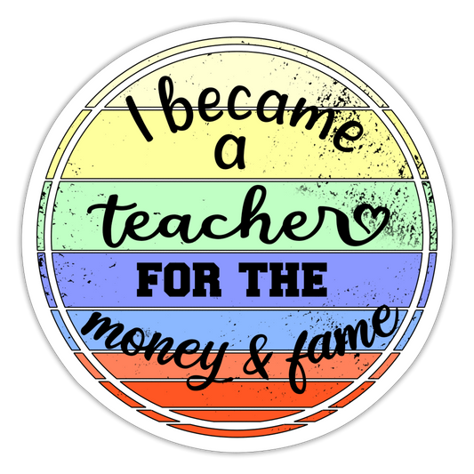 Money & Fame! - Sticker rund - Mattweiß