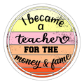 Money & Fame! - Sticker rund - Mattweiß