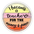 Money & Fame! - Sticker rund - Mattweiß