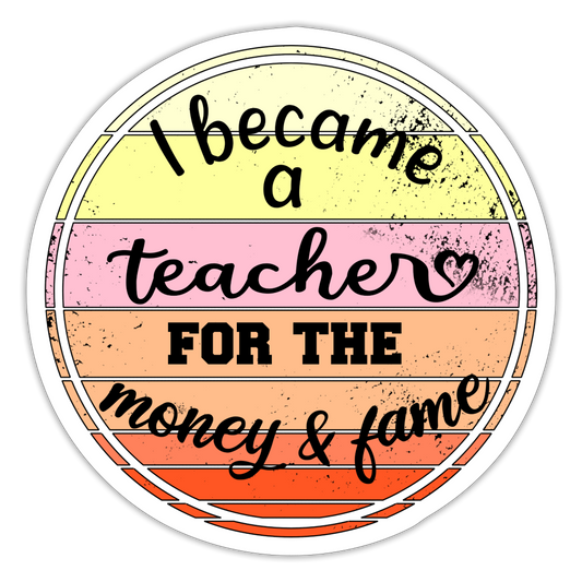 Money & Fame! - Sticker rund - Mattweiß