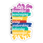 TEACHER - Sticker - Mattweiß
